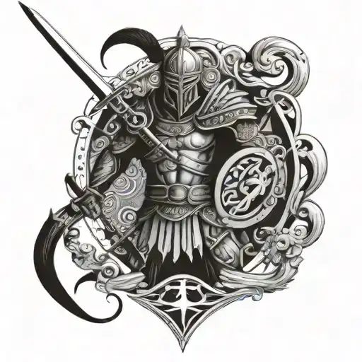 Combine Sicilian and  Tainosymbols to create a unique warrior  tattoo design idea