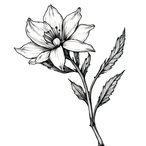 Jonquil flower blooming tattoo design idea