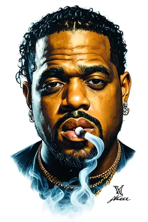 Mike D and Ice Cube smoke a joint with Al Jourgensen tattoo design idea