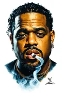 Mike D and Ice Cube smoke a joint with Al Jourgensen tattoo design idea