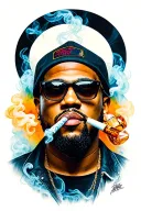 Mike D and Ice Cube smoke a joint with Al Jourgensen tattoo design idea