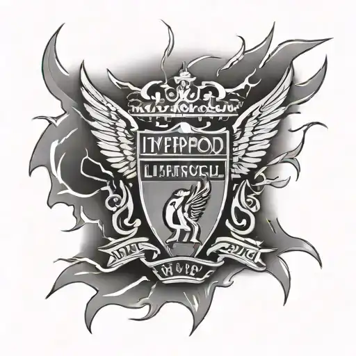 Liverpool f.c badge with lightning storm tattoo design idea