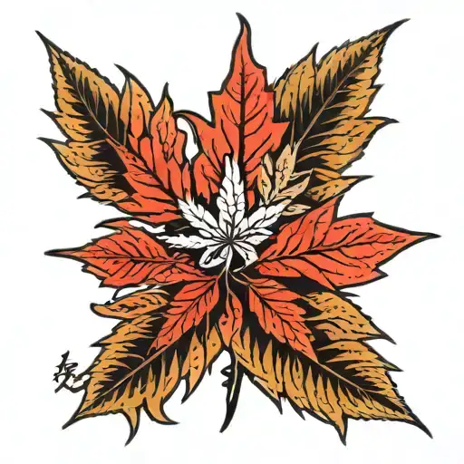 marijuana leaf tattoo design idea