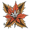 marijuana leaf tattoo design idea