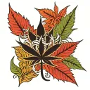 marijuana leaf tattoo design idea