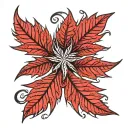 marijuana leaf tattoo design idea