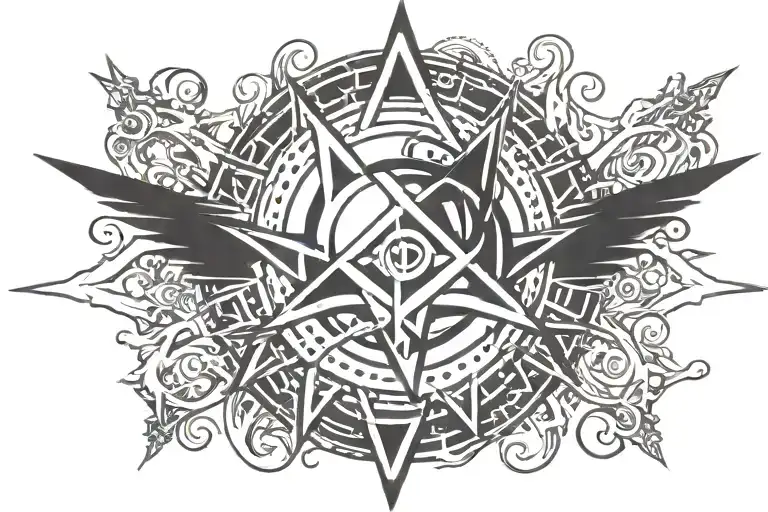 soul eater black star symbol tattoo design idea