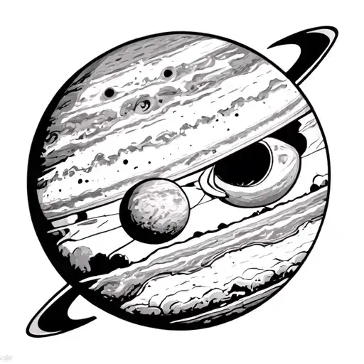 Jupiter and a superhero child silhouette tattoo design idea