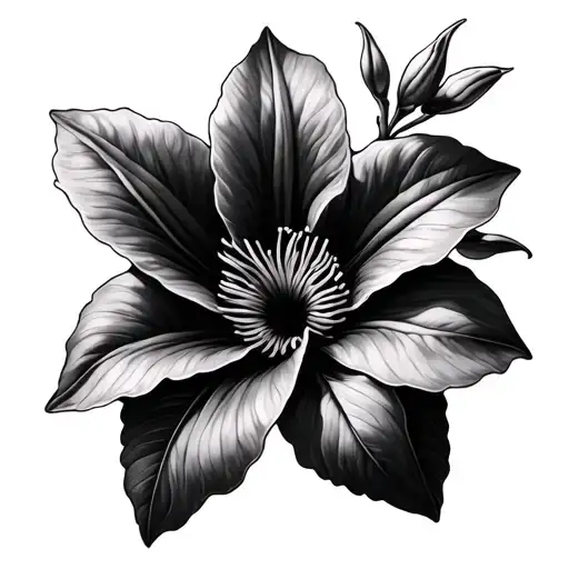 Clematis tattoo design idea