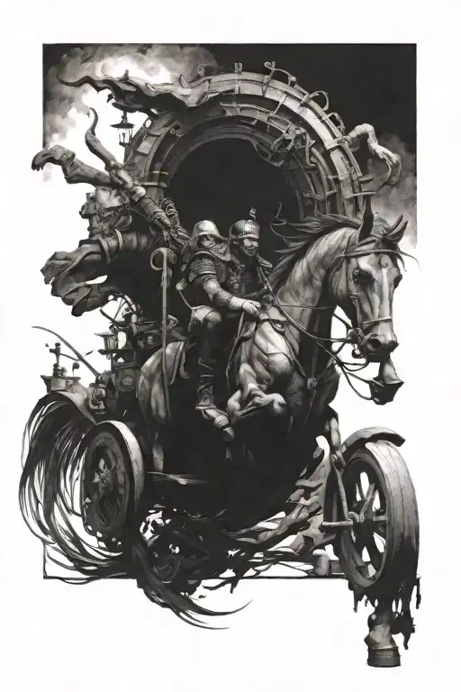 You are drowning in ruin Suspended without tomorrow I sat behind the chariot of my death My whip is made of fire The roa tattoo design idea