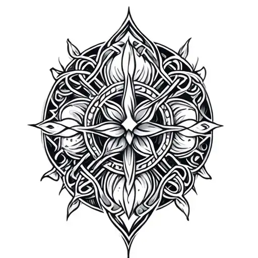 celtic, asymmetric, spiritual tattoo design idea