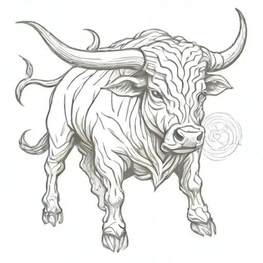 a strong bull tattoo design idea