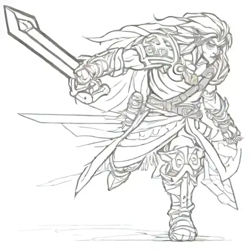 link killing ganon tattoo design idea
