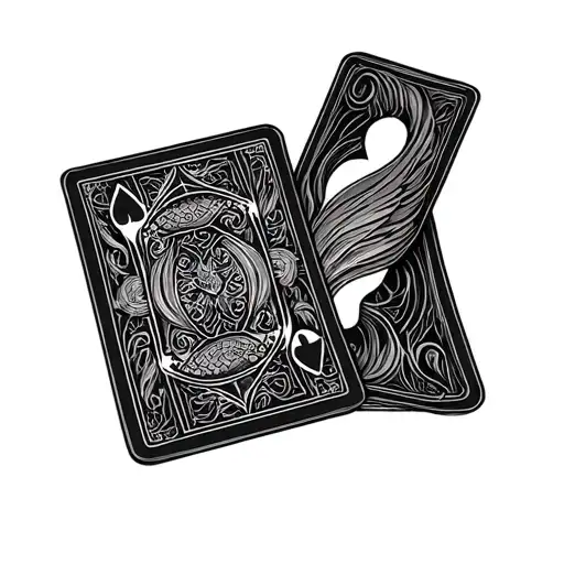 7 and 2 cards tattoo design idea