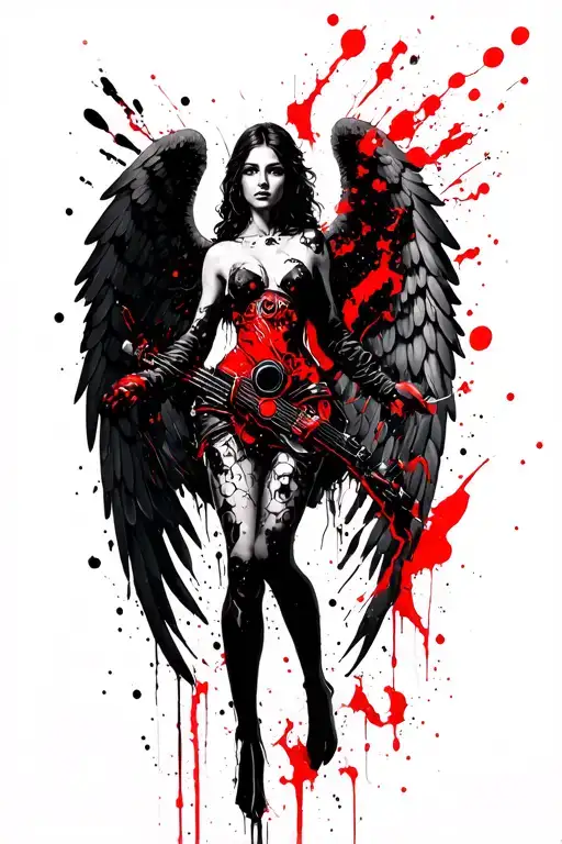avenging war angel tattoo design idea