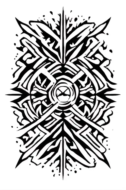 nordic, a life of adventure. a story to become a warrior, tribal. like a slideshow with small figures which are enacting tattoo design idea