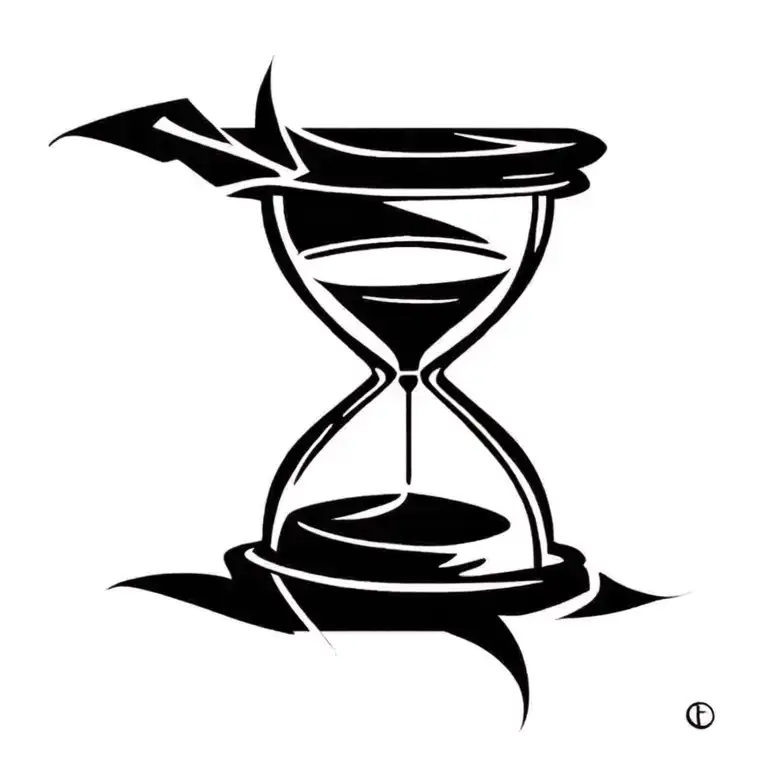 "Amor Fati" tribal hourglass vector tattoo design idea
