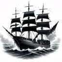 ship in storm tattoo design idea