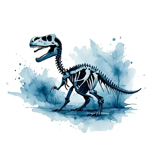 Dinosaur skeleton tattoo design idea