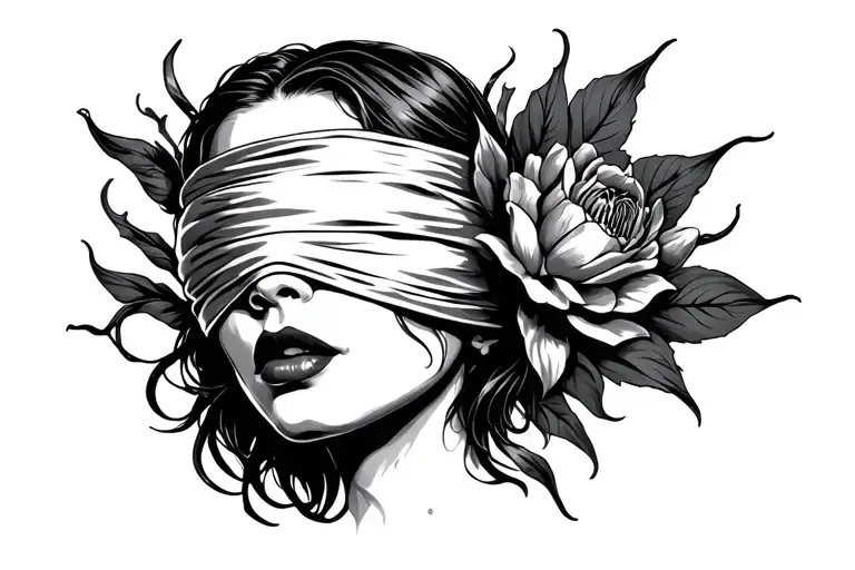 Blindfolded tattoo design idea