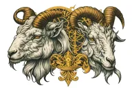gemini and goat tattoo design idea