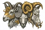 gemini and goat tattoo design idea