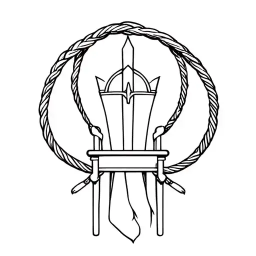 throne and whip tattoo design idea