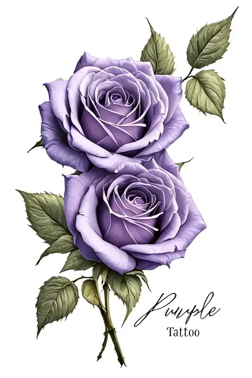 purple roses tattoo design idea