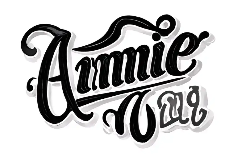 text only for word annie tattoo design idea
