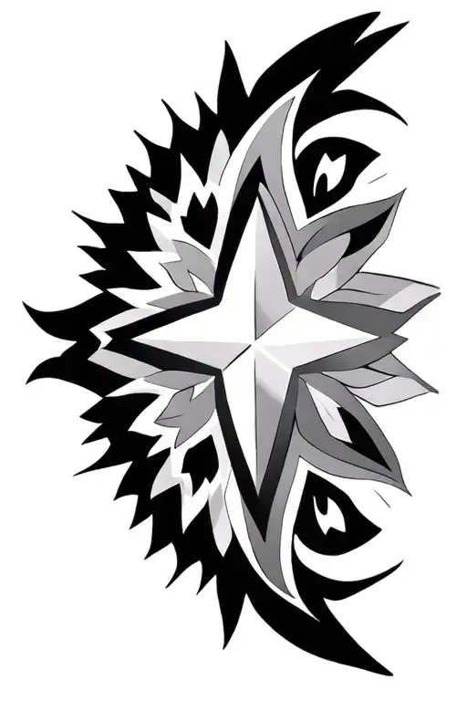 star tribal mandala tattoo design idea