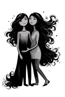 stick figure couple holding hands tattoo design idea