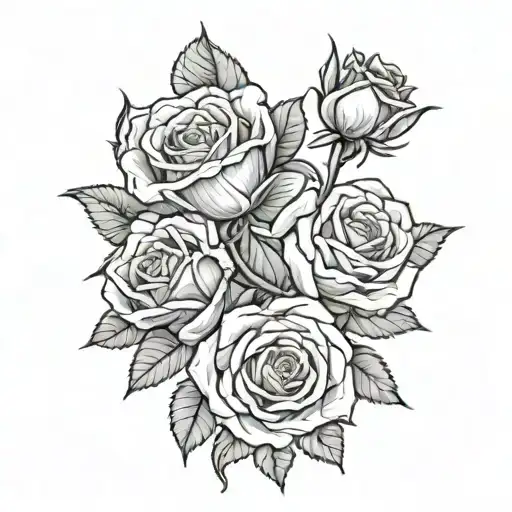 recovery from addiction with roses growing tattoo design idea