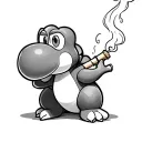 yoshi smoking joint tattoo design idea