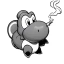 yoshi smoking joint tattoo design idea