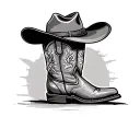 Cowboy hat and boot tattoo design idea