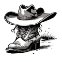 Cowboy hat and boot tattoo design idea
