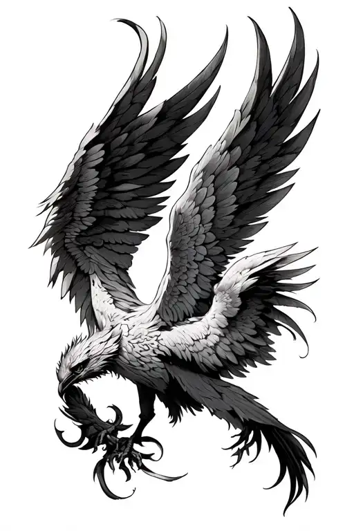phoenix wings spread with tail wrap around arm sleeve faxlcinh forward tattoo design idea