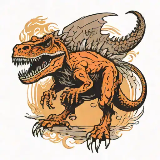 tyranorsurs Rex in taekwondo tattoo design idea