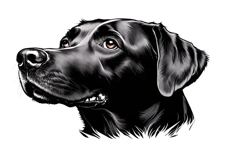 Labrador x American staff hell hound dog tattoo design idea