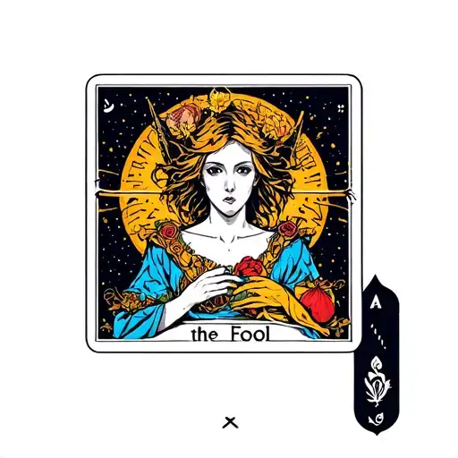 the fool tarot card reversed tattoo design idea