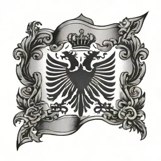 Albanian flag cropped tattoo design idea