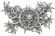 224 with crown of thorns tattoo design idea