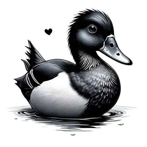 love duck tattoo design idea
