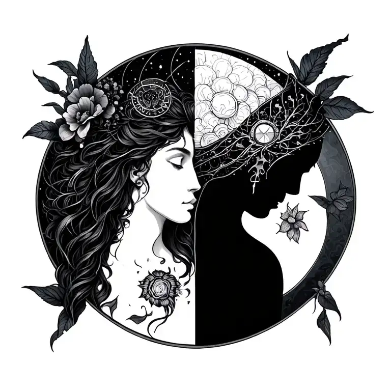 Aquarius, virgo, cancer tattoo design idea