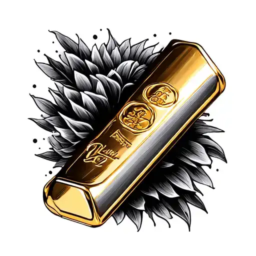 gold bar tattoo design idea