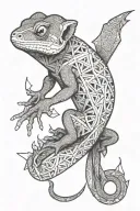 crested gecko tattoo design idea
