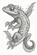 crested gecko tattoo design idea