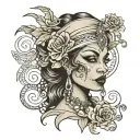 New Orleans voodoo women tattoo design idea