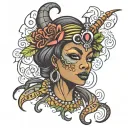 New Orleans voodoo women tattoo design idea