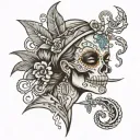 New Orleans voodoo women tattoo design idea